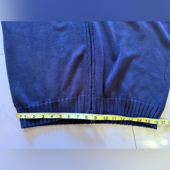 ZARA Man Textured Full Zip Pullover in dark Navy cotton size Large knit - Picture 4 of 16